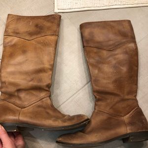 Brown leather riding boots